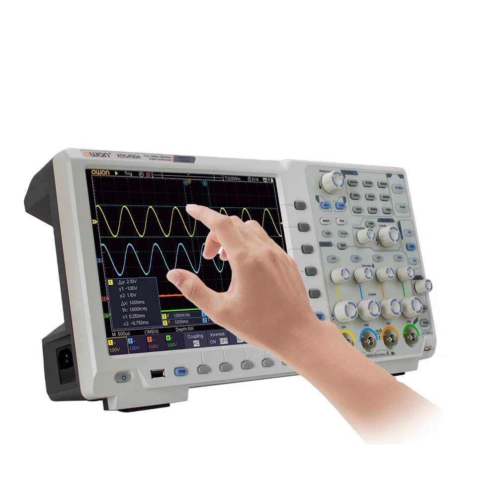 OWON XDS4504 Digital Oscilloscope 4Channel 500MHz 5GSa/s Sample Rate Waveform Generator Multimeter Spectrum Analyzer