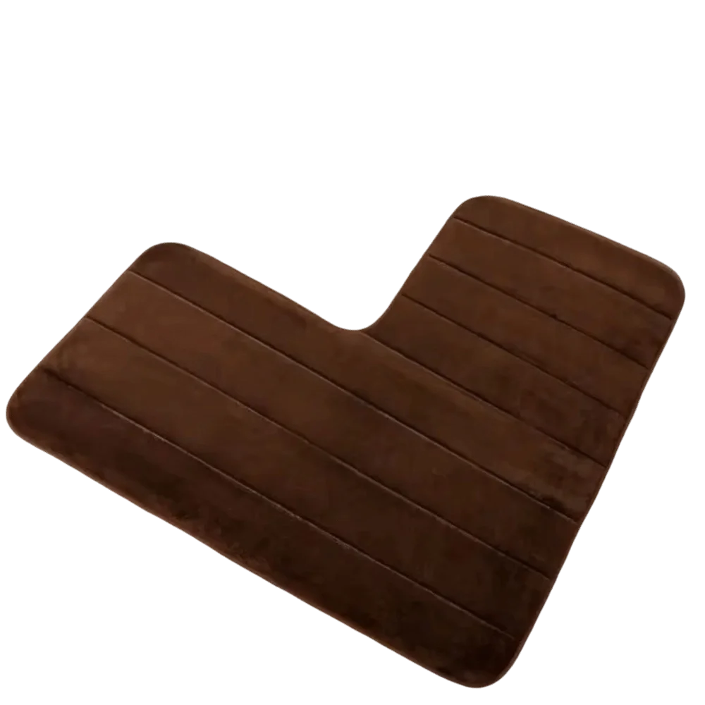 Coral Velvet L-Shaped Bathroom Floor Mat Striped Right Angle Absorbent Foot Mat Wear-Resisting Shower Room Mat Kitchen