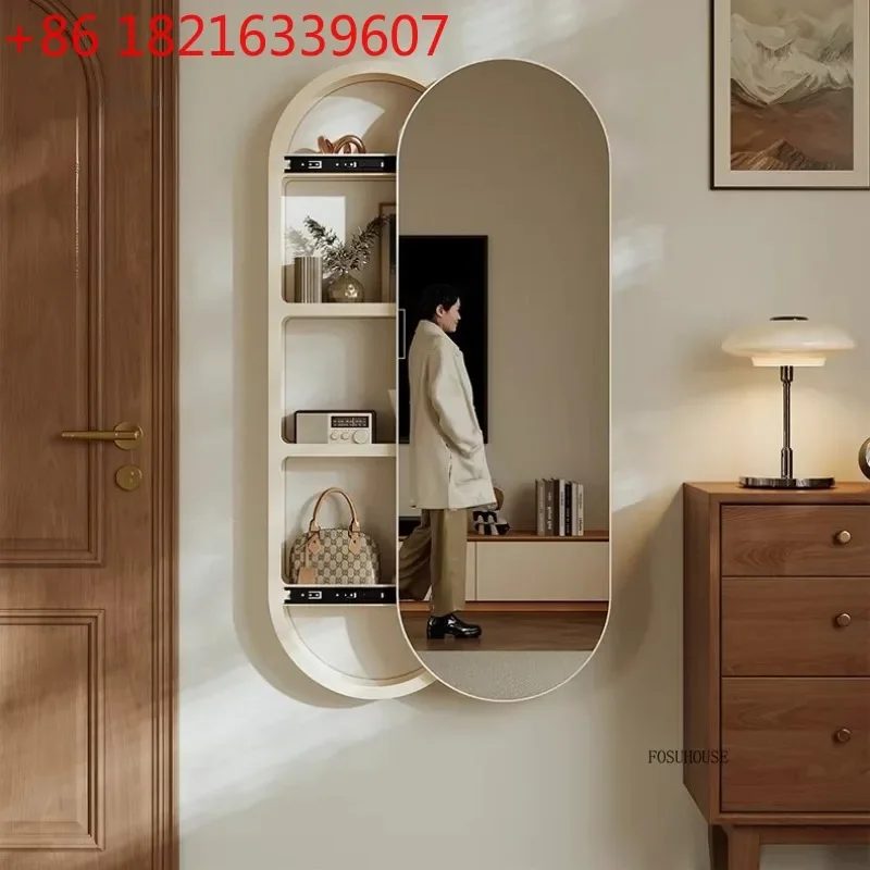 YAO Modern Wall-Mounted Full-Length Mirror Designer Dustproof Concealed Sliding Dressing Mirror Storage Cabinet Bedroom Furnitur