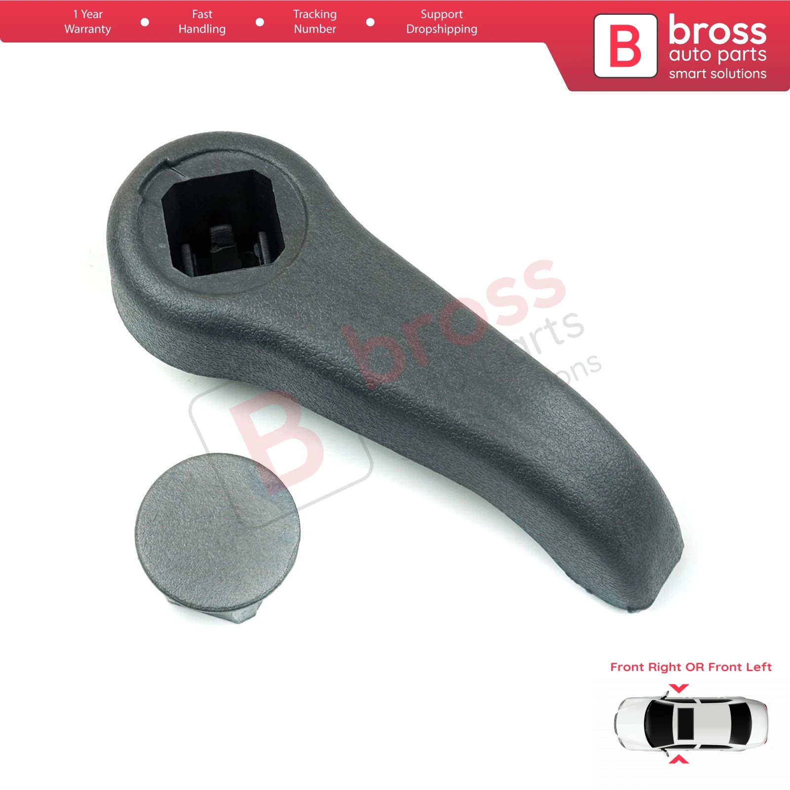 

Bross BDP619 Seat Handle Seat Adjustment Grip Lever Front Right or Left 7701209658 for Clio MK2 1998-2005; twingo MK1 1998-2006