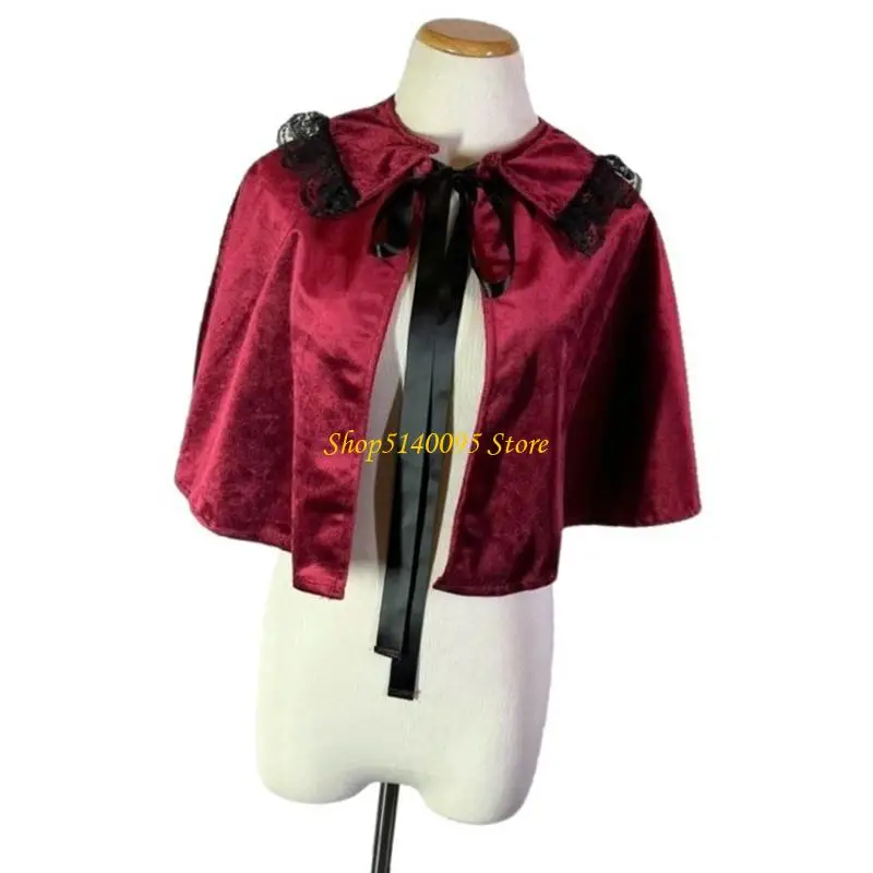 

Dxae Женские шнурки Velvets Cloak Renaissances Средневековая плащная плащ для рождественских косплейных аксессуаров на хэллоуин