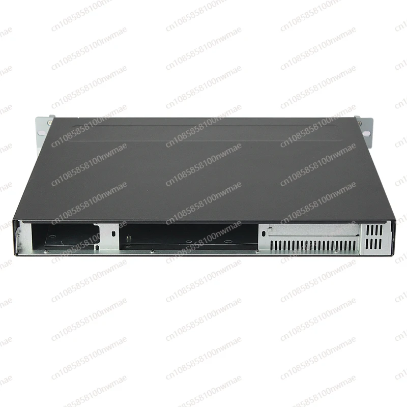 Compact 1U server chassis (400mm depth), aluminum panel, ATX support with dual-fan cooling