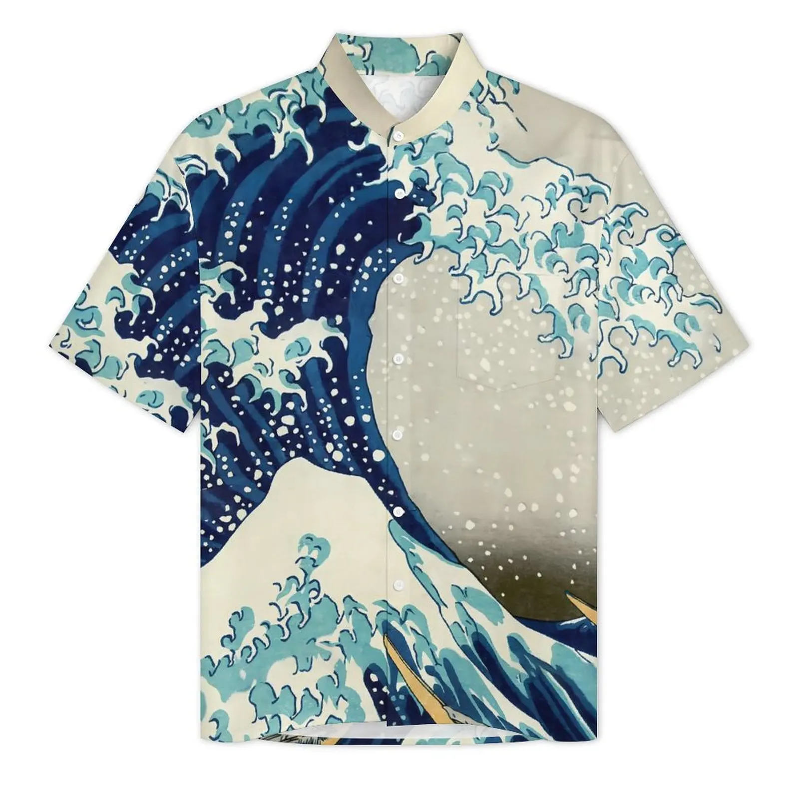 The Great Wave Vacation Shirt Male Kanagawa Trendy Casual Shirts Hawaiian Short Sleeves Comfortable Graphic Oversized Blouses