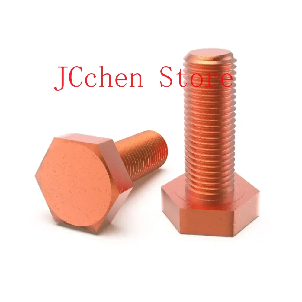 M3 4 5 6 8 10 12 14 16 18 20 x 6-100mm 순수 구리 육각 머리 볼트 나사 전해용