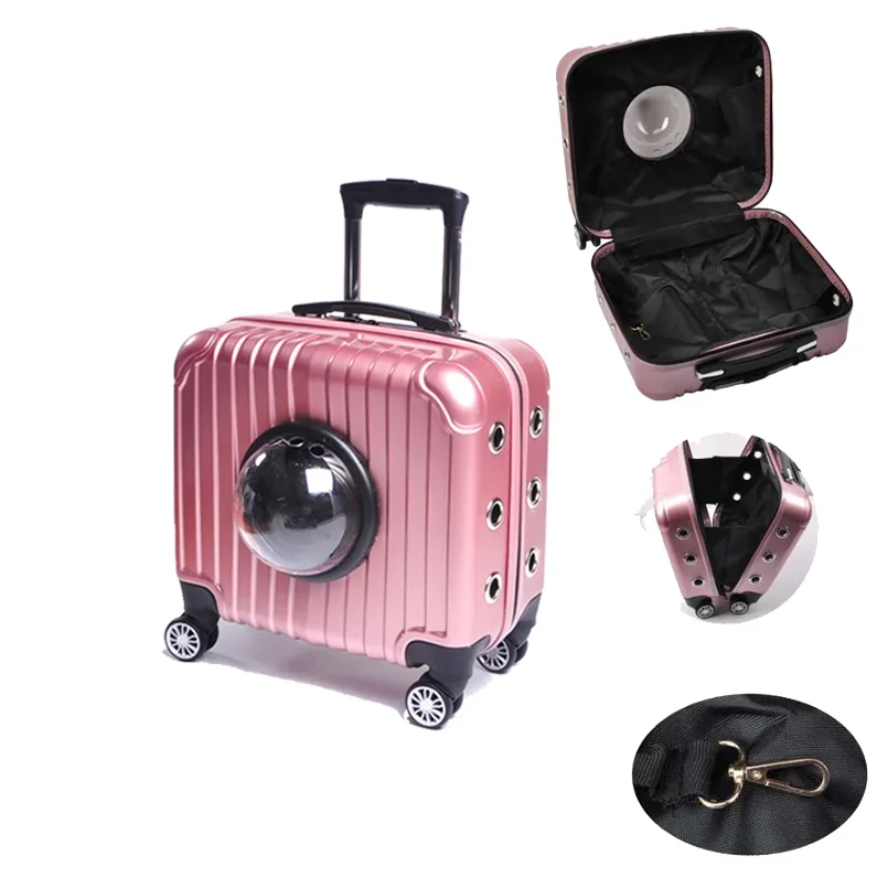 

Hot Sale Luxury Large Capacity Travel Weekend Pet Trolley Bag Oxford Go Park Cat Kitten Puppy Stroller