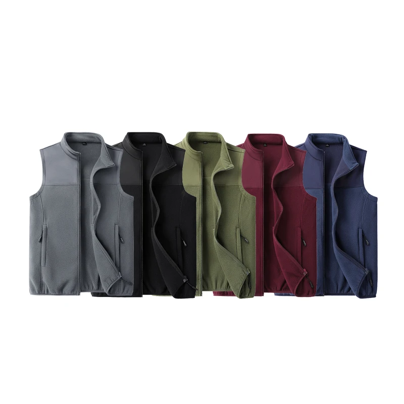 

Autumn And Winter Men's Hunting Warm Fleece Vest, Lamb Fleece Outdoor Sports Windproof Mountaineering Camping Sleeveless Vest