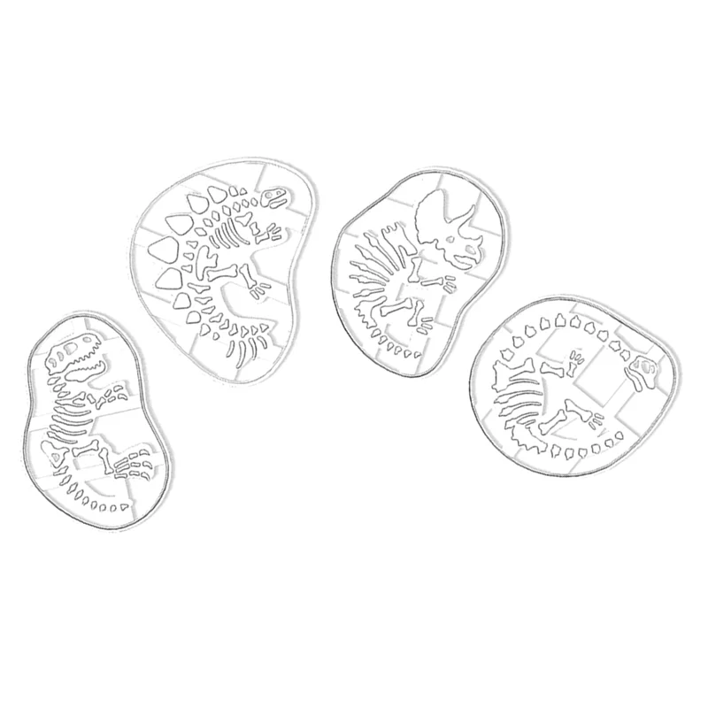 Stampo per biscotti fossile per biscotti di dinosauro 4 pezzi Stampo fossile per osso di dinosauro per gli appassionati di cottura