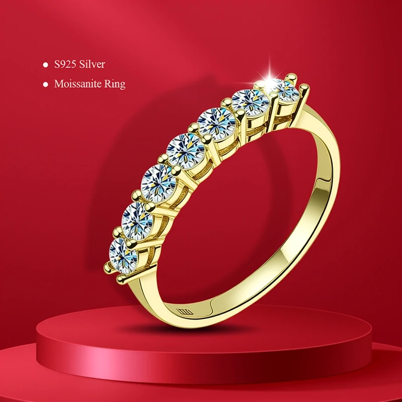 

Ручка-тестер с бриллиантами 0,7 мм, Glod, полные муассаниты вокруг женщин, S925, серебряное свадебное кольцо с бриллиантами, штабелируемое кольцо