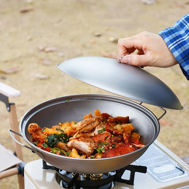 pure-titanium-alcohol-stove-small-hotpot-double-handle-cover-induction-cooker-outdoor-camping-and-picnic-cookware-set