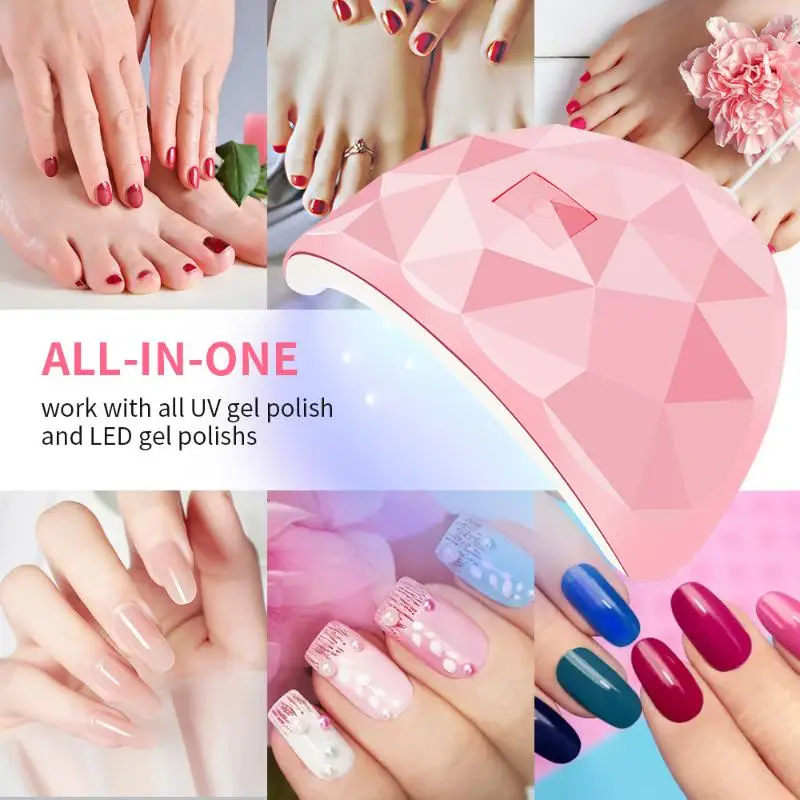 Mini Nail Dryer Lamp with Eye Protection Design UV LED Light for Gel Nail Polish Curing Fast Drying Home Salon Manicure Tool