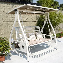 Hamac Confortable d'Niket d'Extérieur, Chaise de Face à Bascule Blanche, Chaise de Jardin, Mobilier