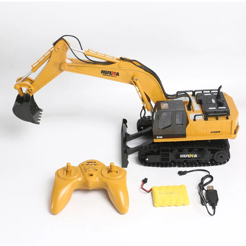 

HUINA 1/16 RTR 1510 RC Remote Control Excavator Truck Bulldozer Car 2.4G Light Battery TOUCAN Outdoor Toys For Boys Gift TH18043