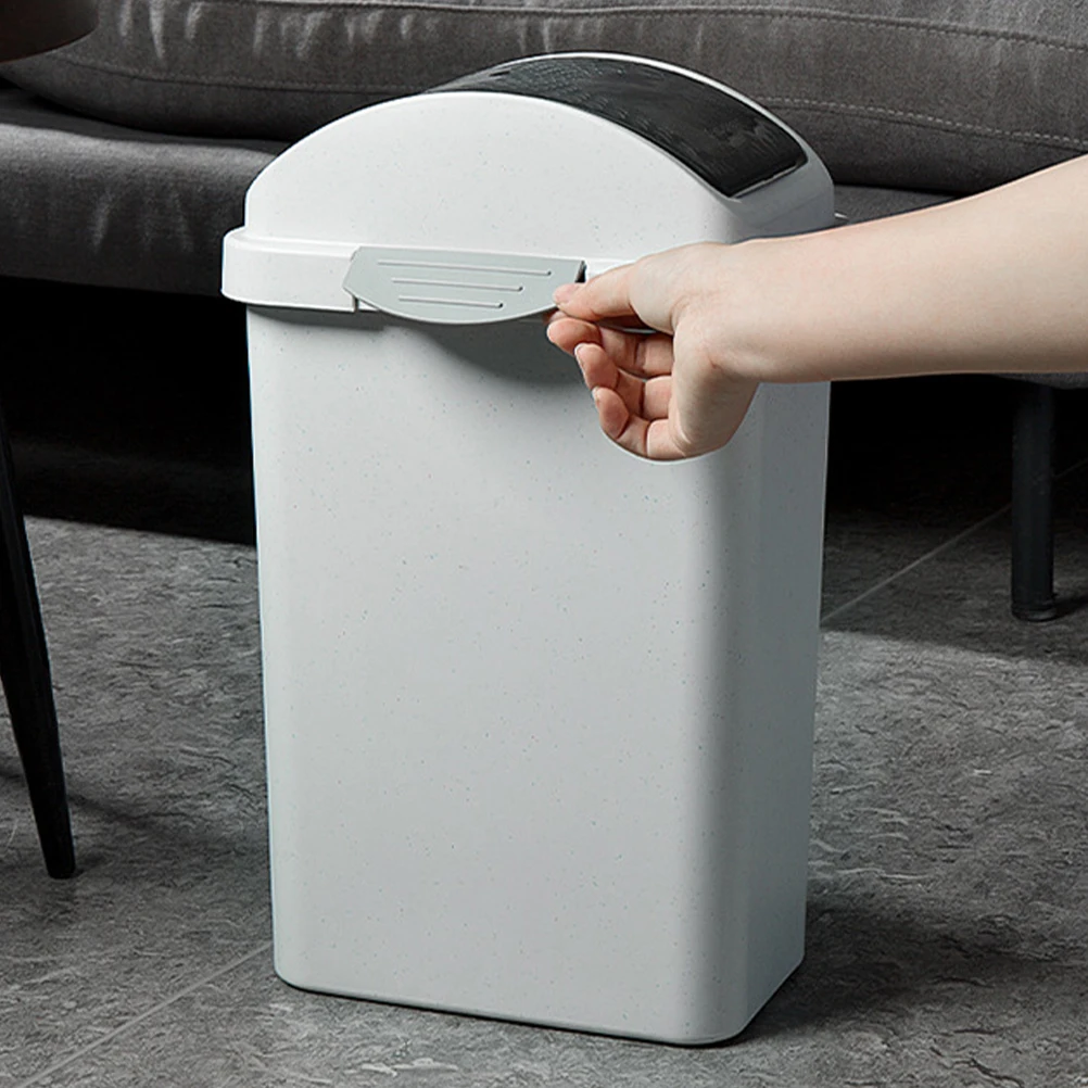 

Shake Lid Trash Can Bathroom Garbage Plastic Swing Bin Rubbish Household Dustbin Kitchen with