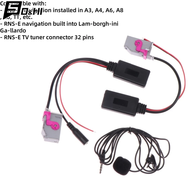 

Rns-e Bluetooth AUX адаптер Музыка MP3 Aux-IN Кабель Микрофон Громкая связь Для A3 A4 A8 TT R8 RNS-E 32Pin