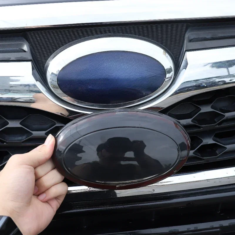 

For Subaru Forester 2013-2018 ABS Blackened Car Logo Decoration Ring Front and Rear Logo Cover Decoration Car Accessories