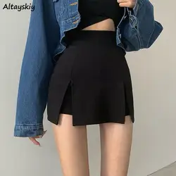 Faldas negras de moda para mujer, Bodycon Ins, ropa de calle que combina con todo, Mini Faldas asimétricas para mujer, Sexy, coreano, Chic, Kpop, Y2k