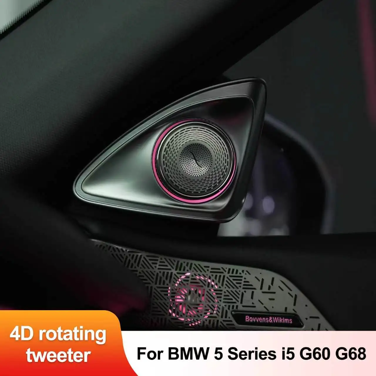 Rotating Tweeter Ambient Light for BMW 5 Series i5 G60 G68 A-Pillar Speaker LED Atmosphere Light Plug and Play Original Ambient