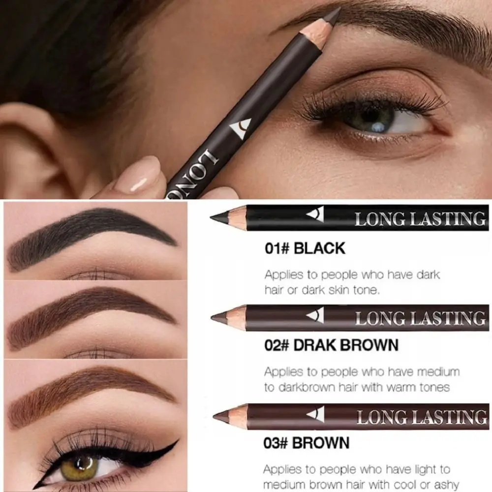 Matita per sopracciglia in legno calda Matite per sopracciglia dure-core impermeabili Eyeliner a prova di sudore per il trucco per principianti
