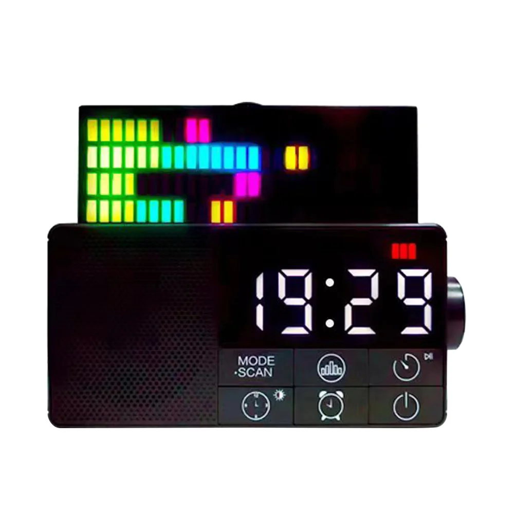 

Clock Radio Speaker Alarm Decor Digital Wireless Square Bedroom Accessories