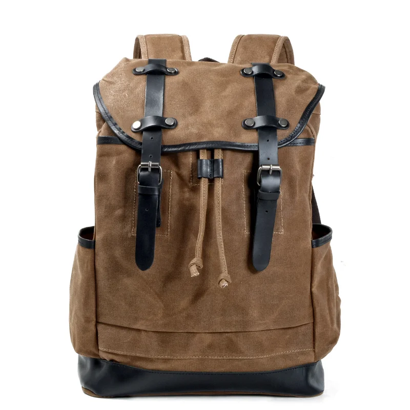 Chikage Vintage Unisex Canvas Travel Backpack Personality Outdoor Anti-splash Backpack Large Capacity Multi-function Backpacks