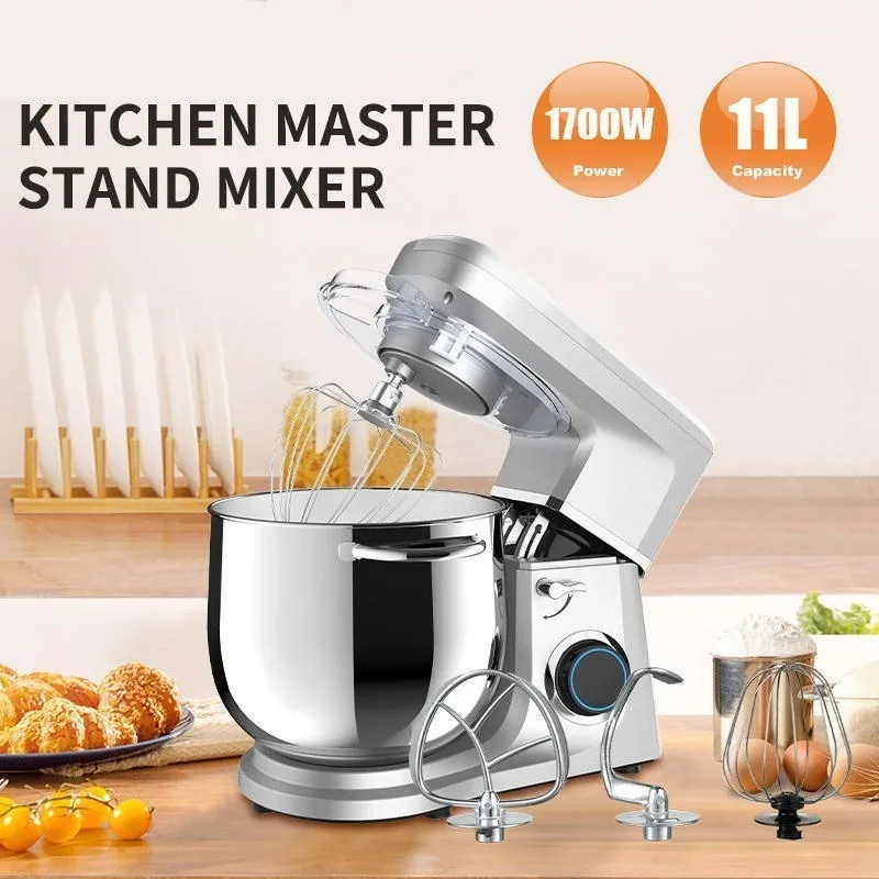 11L Automatic Electric Stand Mixer Dough Kneading Machine Egg Beater Multifunctional Food Processor for Home Baking