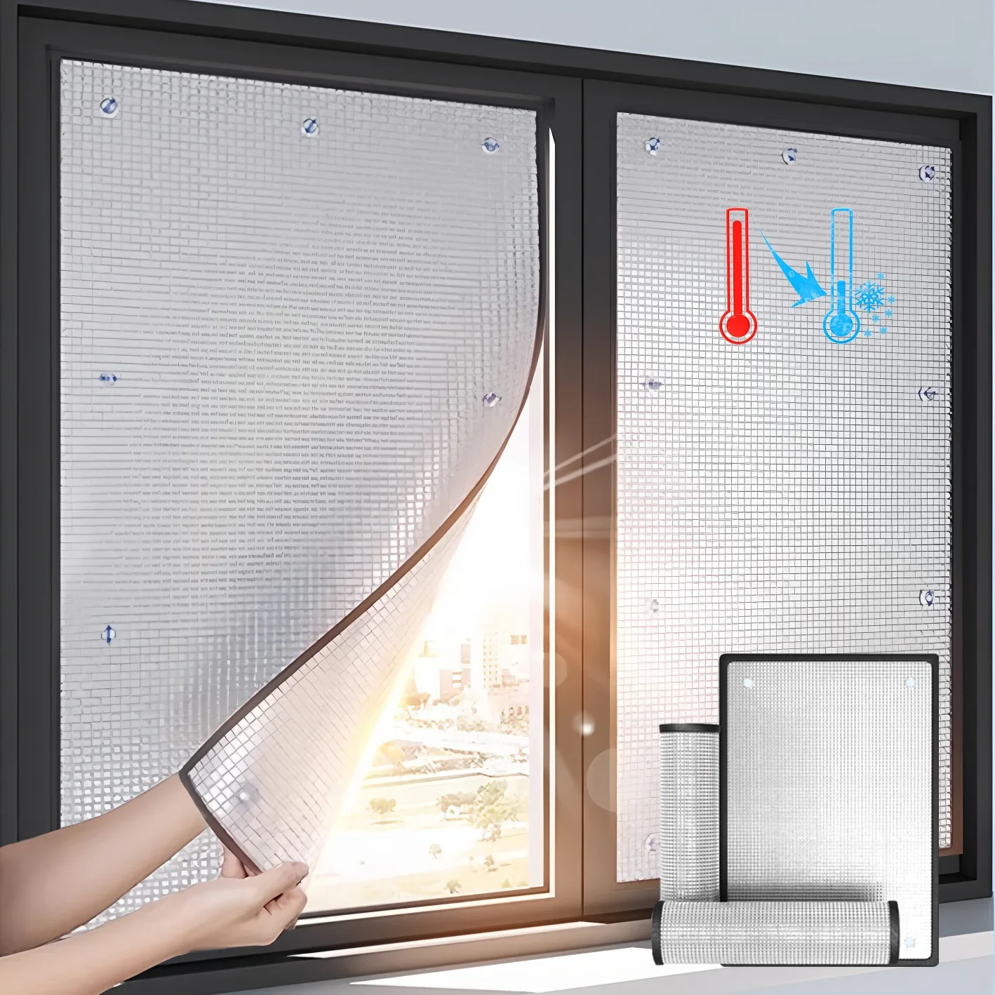 50X50CM 50X100CM Window Heat Rejection Film Self Adhesive Sun Blocking Insulation Sticker for Home Glass Sunroom Privacy Shade