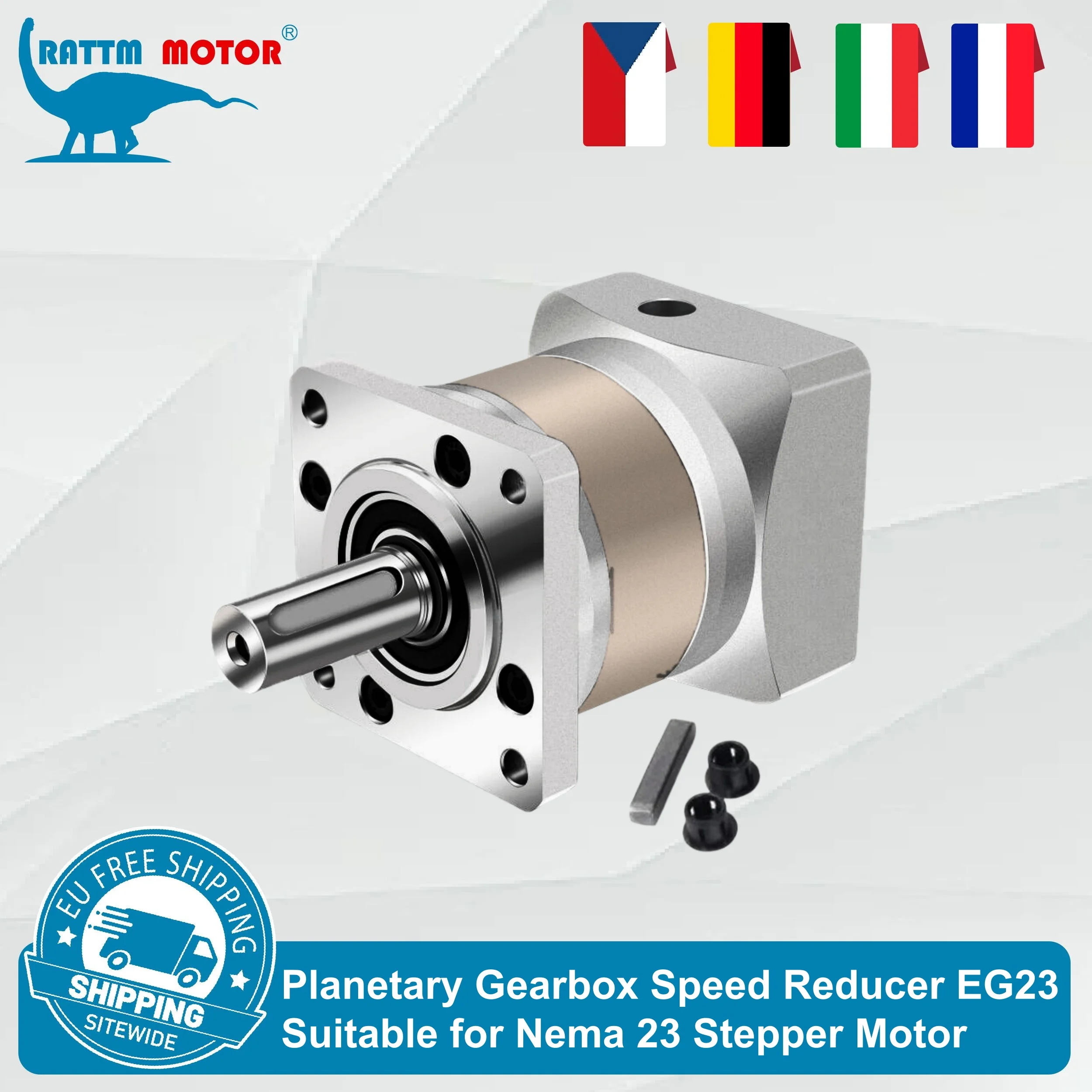 【IVA libre de la UE】 Reductor planetario reductor de velocidad de caja de cambios EG23 adecuado para relación de engranaje Nema 23 3/ 5 / 10 / 20 / 50:1 para Motor paso a paso Nema23 57