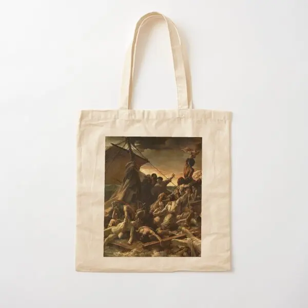 Fine Art Theodore Gericault The Raft  Canvas Bag Reusable Printed Designer Unisex Foldable Grocery Ladies Casual Fabric Tote