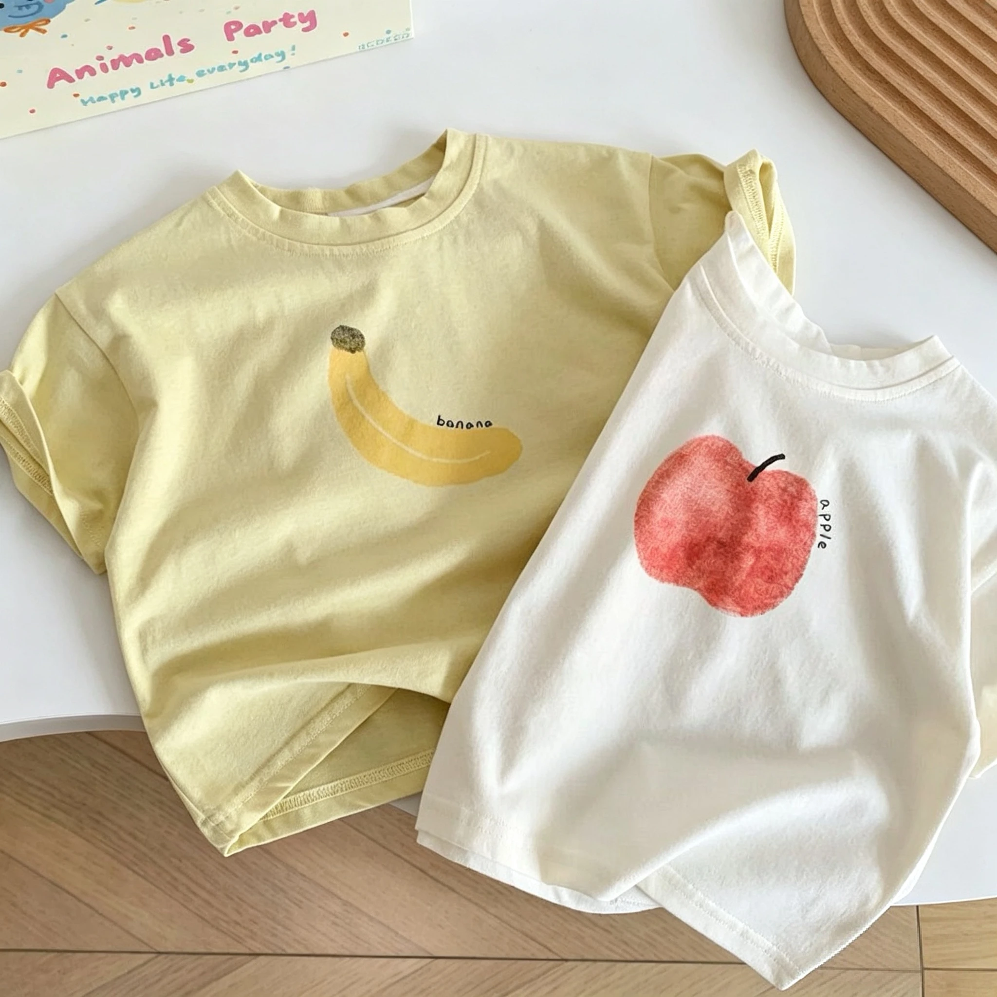1-6 Age Children's Wear Tops Summer T-shirt Baby Girl Boy Simple Versatile Short Sleeve Tees Casual Crewneck T Shirts Clothes