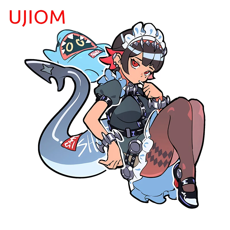 UJIOM Kawaii Anime Figure Ellen Joe Wall Sticker Zenless Zone Zero Blue Style Decal Waterproof Room Decoration Accessories