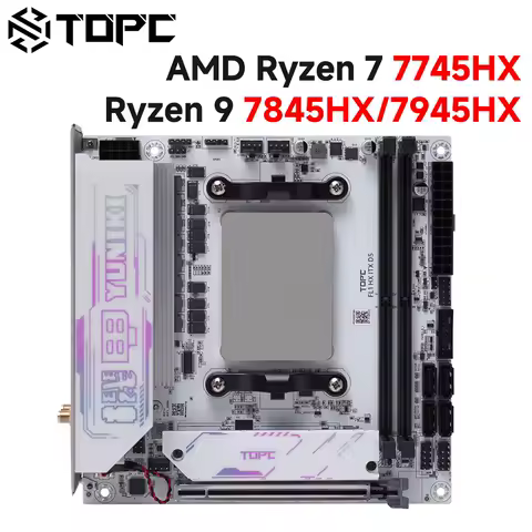 TOPC Motherboard AMD R7 7745HX R9 7845HX 7945HX Mainboard DDR5*2 2*M.2 PCIe4.0 SSD 4*SATA3.0 Rich Interface WiFi6 BT5.3 Computer