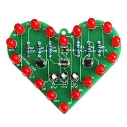 Heart Shape LED Light Water Lamp Kit Cardioid  DIY Electronic Kit Love Light Diy Production Skills Training fun Welding