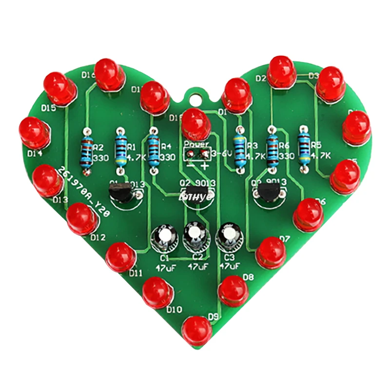 Zestaw lamp wodnych LED w kształcie serca Cardioid DIY Electronic Kit Love Light Diy Production Skills Training fun Welding