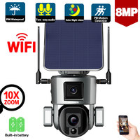 4G Solar Wireless CCTV IP Security Camera 10X Zoom 4K 8MP Outdoor Auto Tracking Wifi PTZ Video Surveillance Camera Dual Lens