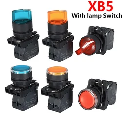 22MM waterproof illuminated push button switch momentary switch with integral LED NB5 XB5 AW33B1C 22mm spring return Knob switch