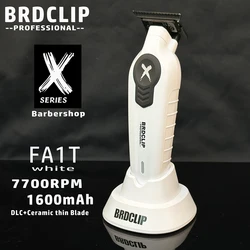 New Upgrade 7700RPM BRDCLIP FA1T White Professional Hair Trimmer Barber Gradient 1600mAh Electric Clipper with Charger Stand