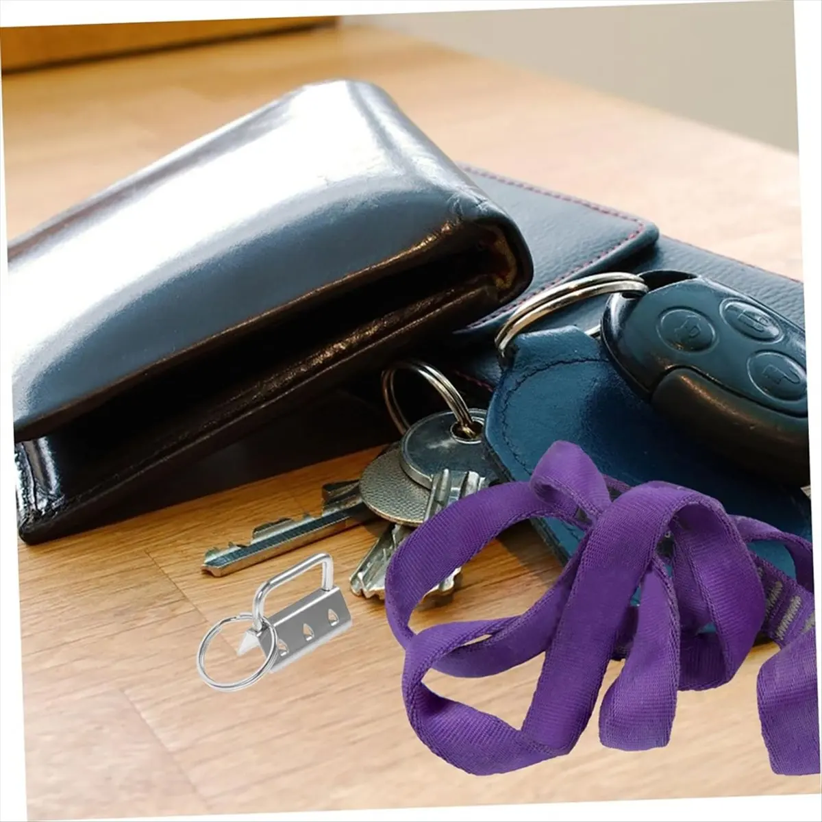 SSR 10pcs Metal Key Chain Clamps Silver DIY Wristlet Fob Clips for Webbing Belt Bag Craft Supplies Easy