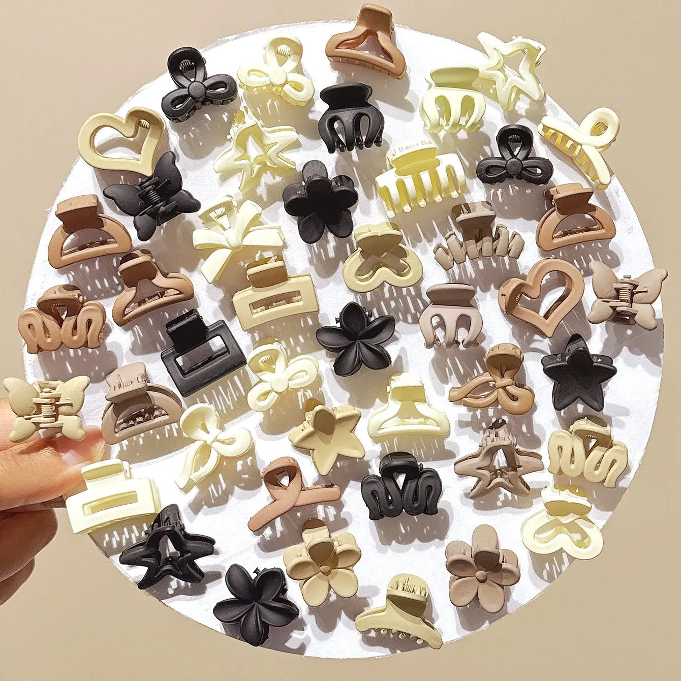 10/20/30pcs Beige Mixed Pack Small Clips, Cute Girl Accessories - Perfect for Daily Use, Special Occasions, or Travel Gifts view 4