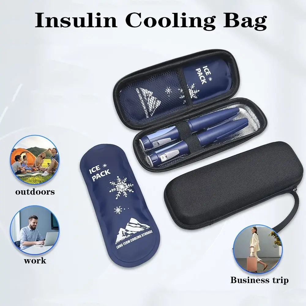 EVA Insulin Cooling Bag Waterproof with Gel Pocket Pill Protector Thermal Insulated Glaciated Cold Storage Bag for Diabetics