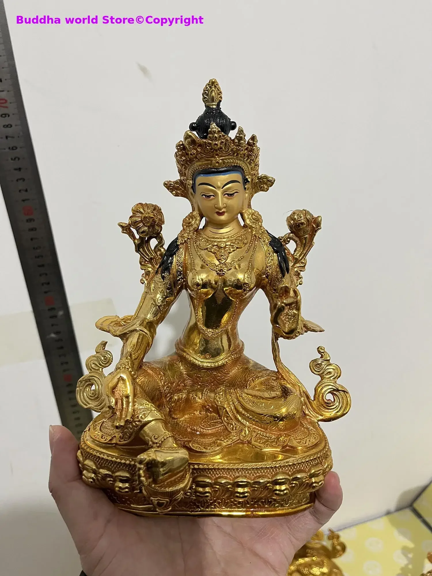 50% discount Buddhism COPPER Buddha statue Sakyamuni Guru Rinpoche Tara guanyin goddess God of Wealth Jambhala home Effective