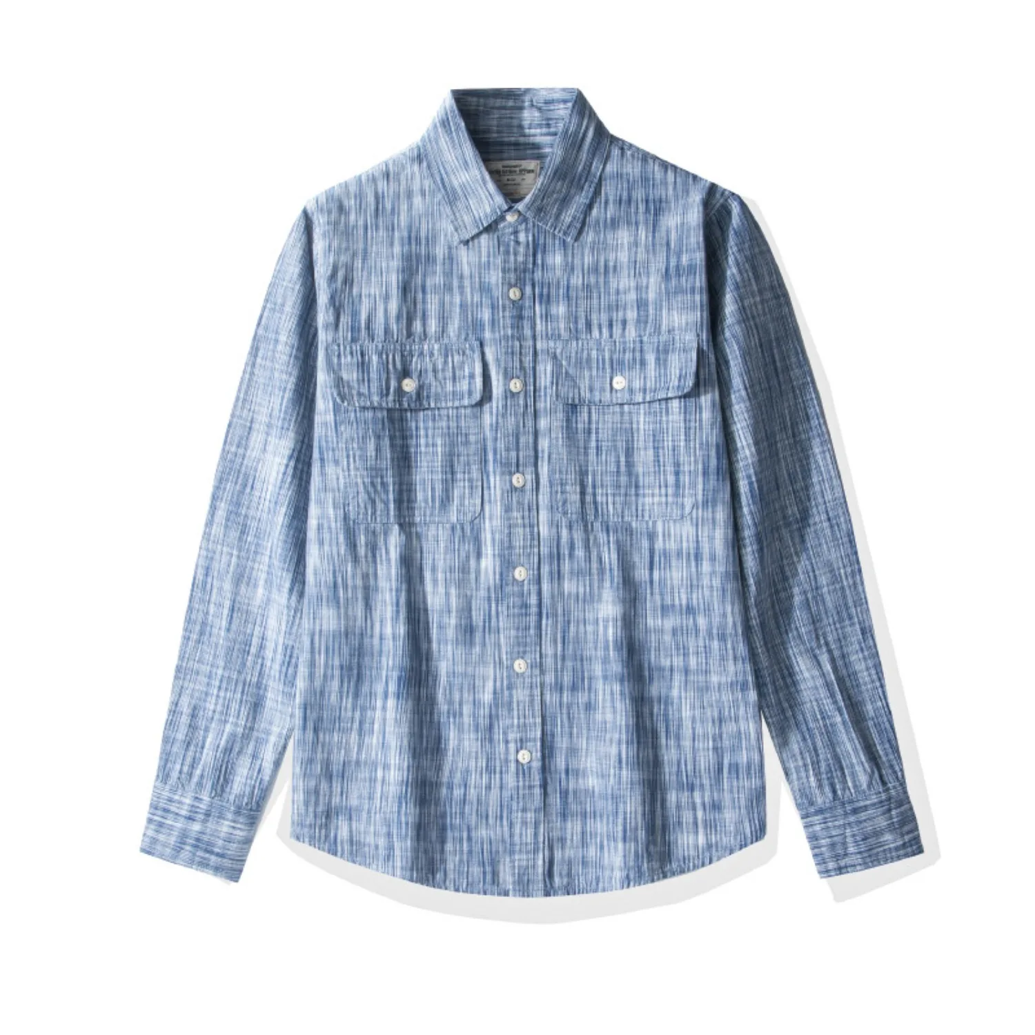 American texture workwear long-sleeved shirt men's lapel double pocket loose shirt retro spring and autumn casual jacket