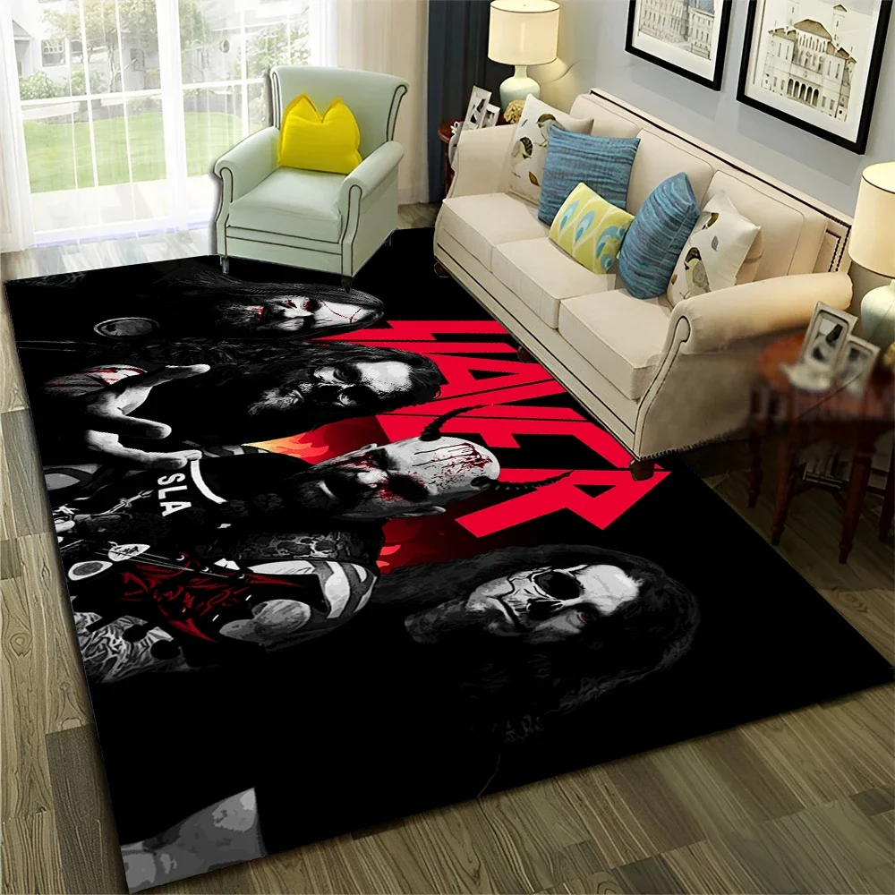 Rock Slayer Heavy Metal Band Carpet Rug for Home Living Room Bedroom Sofa Doormat Decor,kids Play  Area Rug Non-slip Floor Mat