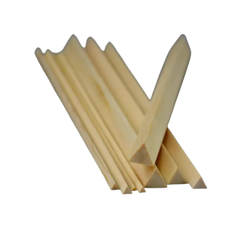 Custom Natural Siberian Pine Larch Equilateral Triangle Wood Strips Slats, Side Length 3mm to 30mm for DIY Furniture Woodworking