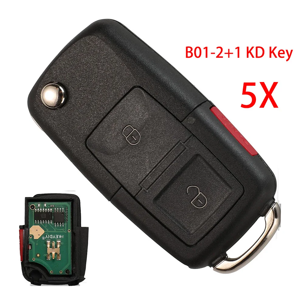 

jingyuqin 5X b01-2+1 kd Remote For Volkswagen Vw Style Car Key kd900 (kd200) machine (5 piece)