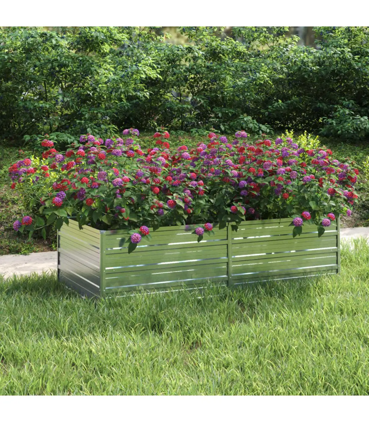 160x80x45 cm silver galvanized steel flowerpots and planters