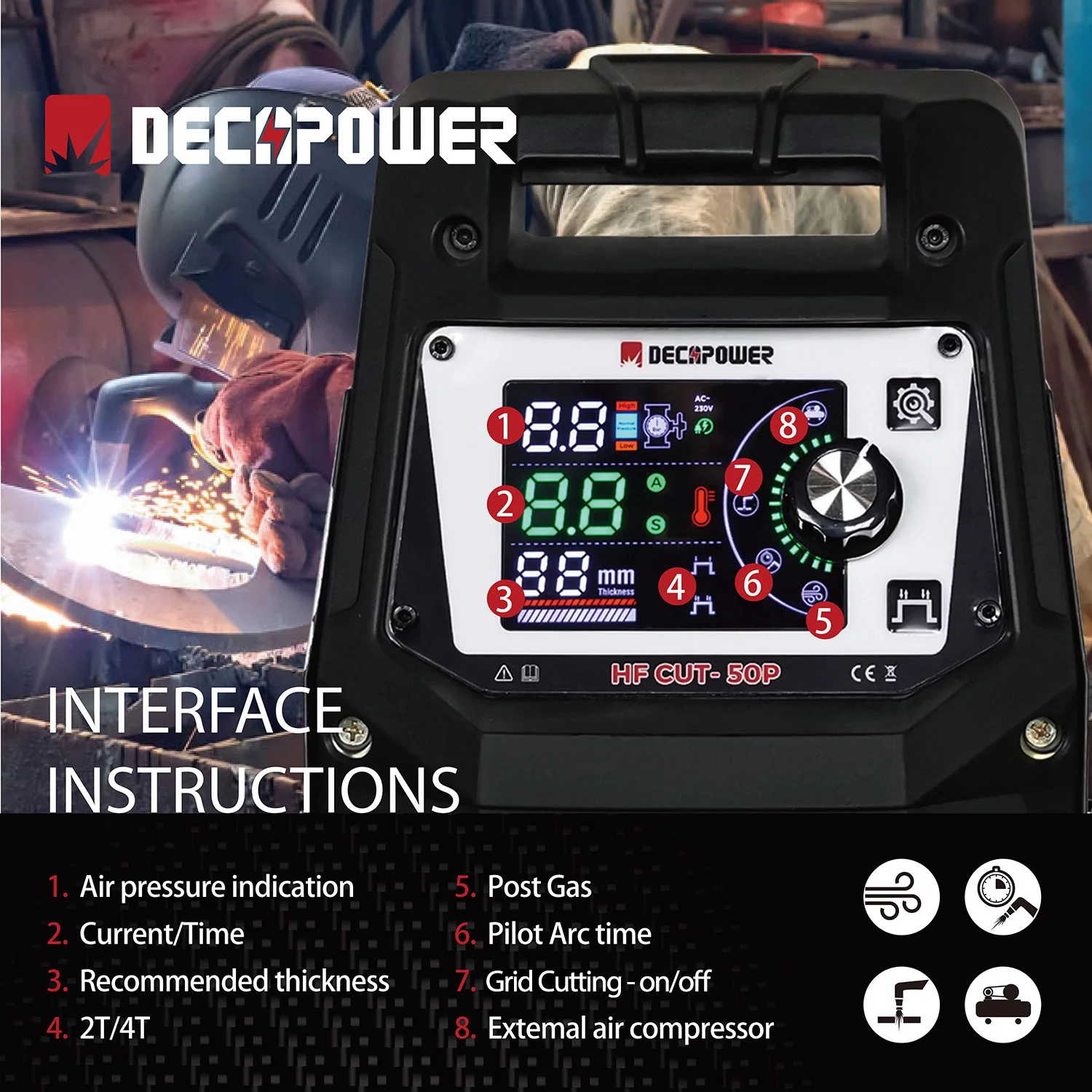 DECAPOWER HF CUT 50P 50A 230V  - Plasma Cutter 50A Inverter recensione e prezzo