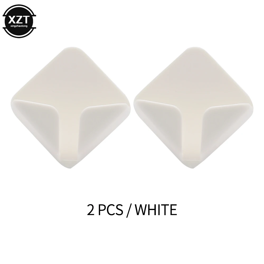 Creative Punch-free Wall Socket Hook Traceless Sticky Hook Wire Holder Storage Kitchen Bedroom Stand 2 Packs