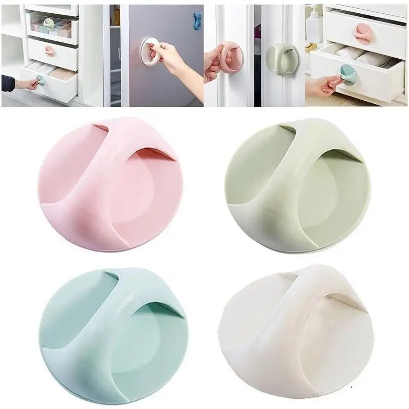 Seamless round Sticky Handle Punch-Free Adhesive for Windows Drawers Wardrobes Balcony Glass Sliding Doors Home Improvement