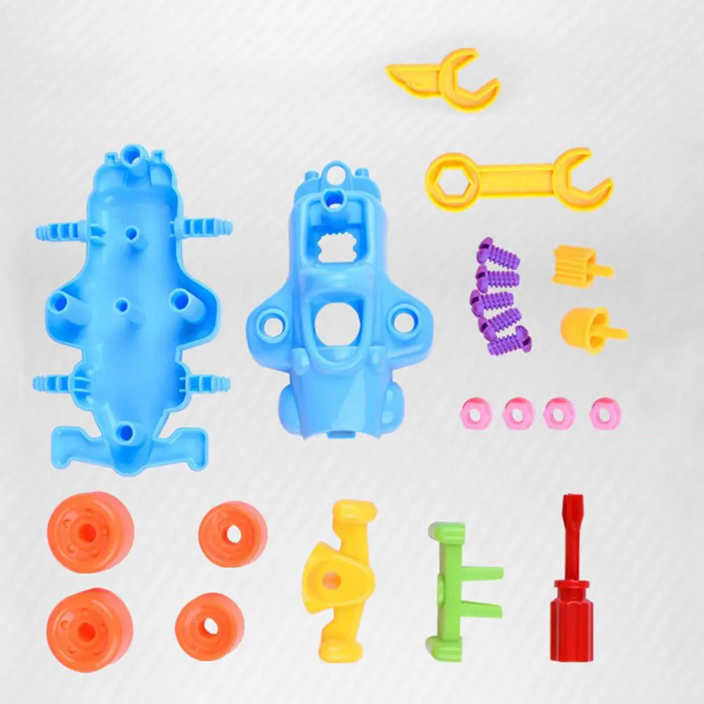 2Pcs Disassembly Car Vehicle Cartoon Inertia Go Kart Sturdy Flexible Plastic Outdoor Kids Car Vehicle Stress Relief