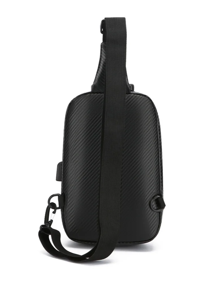 New Multi-functional Hard-shell Men's Chest Bag UBS Charging Large-capacity Single-shoulder Bag Waterproof Cycling Crossbody Bag